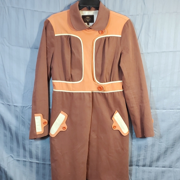 Tocca Jackets & Blazers - ❤ Tocca brown orange cream long coat size 8